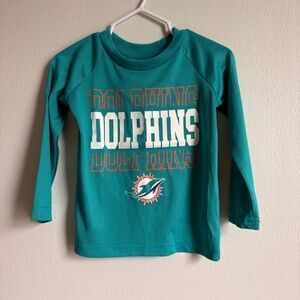 NFL Teal Dolphins Long Sleeve Kids Tee